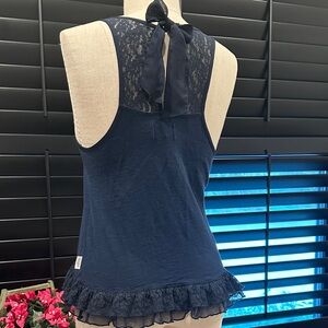 Gilly Hicks Navy Blue Lace Trim Camisole